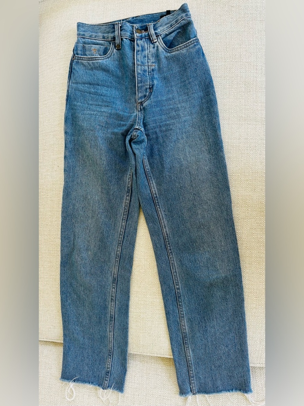 Thrills Women’s Straight-Leg High Rise 5-Pocket Cotton Jeans in Blue Size 0